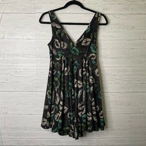 🌈 lip print babydoll mini dress